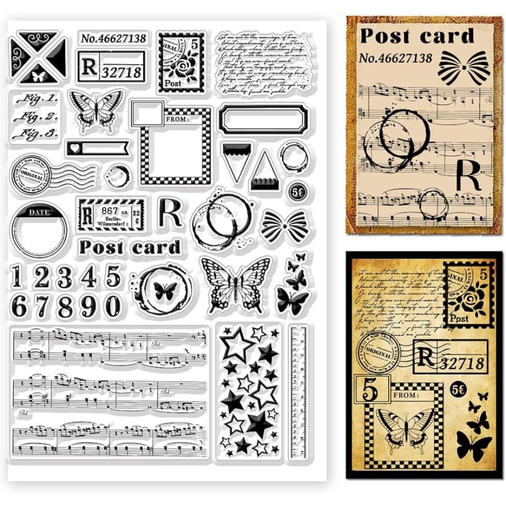Clear Silicone Stamps For Card Making - Sellos de silicona con texto Vintage,