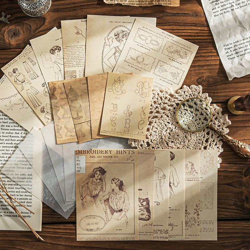 Vintage Junk Journal Scrapbooking Paper - Kit de Papel para Scrapbooking Vintage,