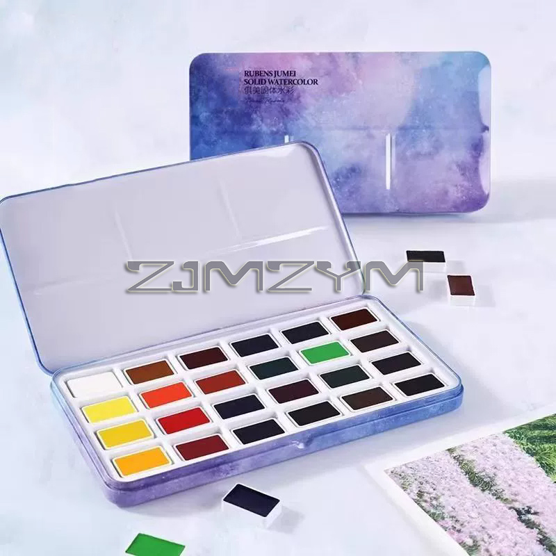 Watercolor Paint Set Solid Pigment - Set de Pinturas de Acuarela Sólidas,