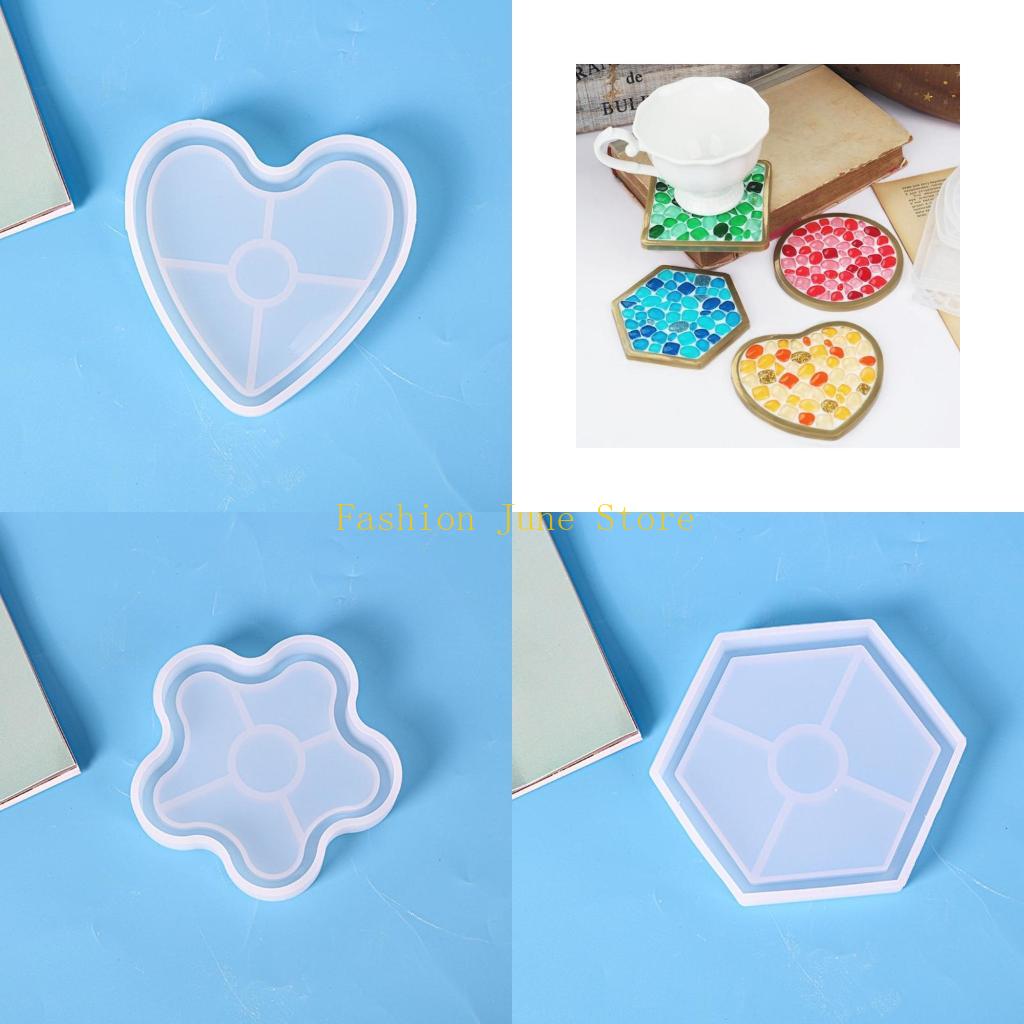 Silicone Epoxy Resin Molds Set - Moldes resina para posavasos N5KA, redondos/cuadrados/Irregulares,