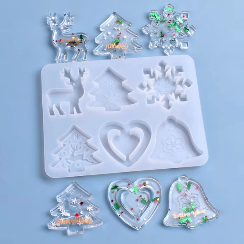 Silicone Epoxy Resin Molds Set - Molde de Navidad DIY resina cristal