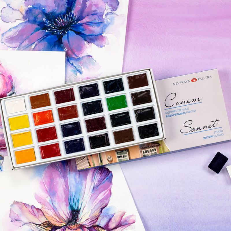 Pinturas de Acuarela Sólidas W - Watercolor Paint Set Solid Pigment reseña y precio
