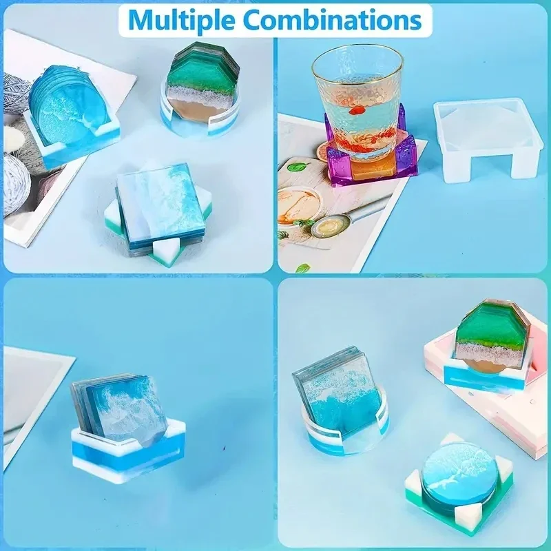 5 unids/set DlY posavasos de r - Silicone Epoxy Resin Molds Set reseña y precio
