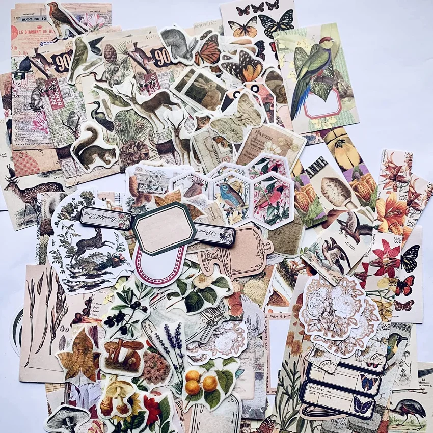 Pegatinas Vintage para Diario  - Vintage Junk Journal Scrapbooking Paper reseña y precio