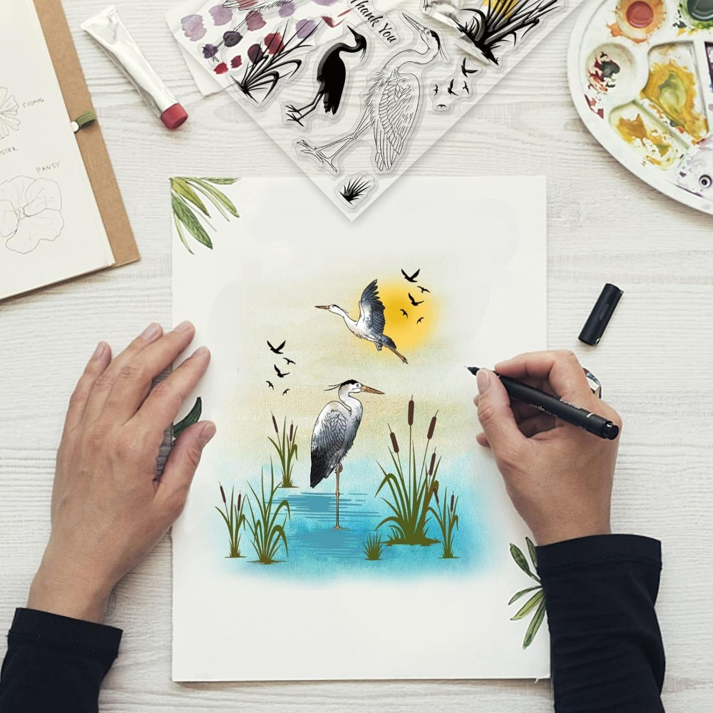 Sellos transparentes de Heron, - Clear Silicone Stamps For Card Making reseña y precio
