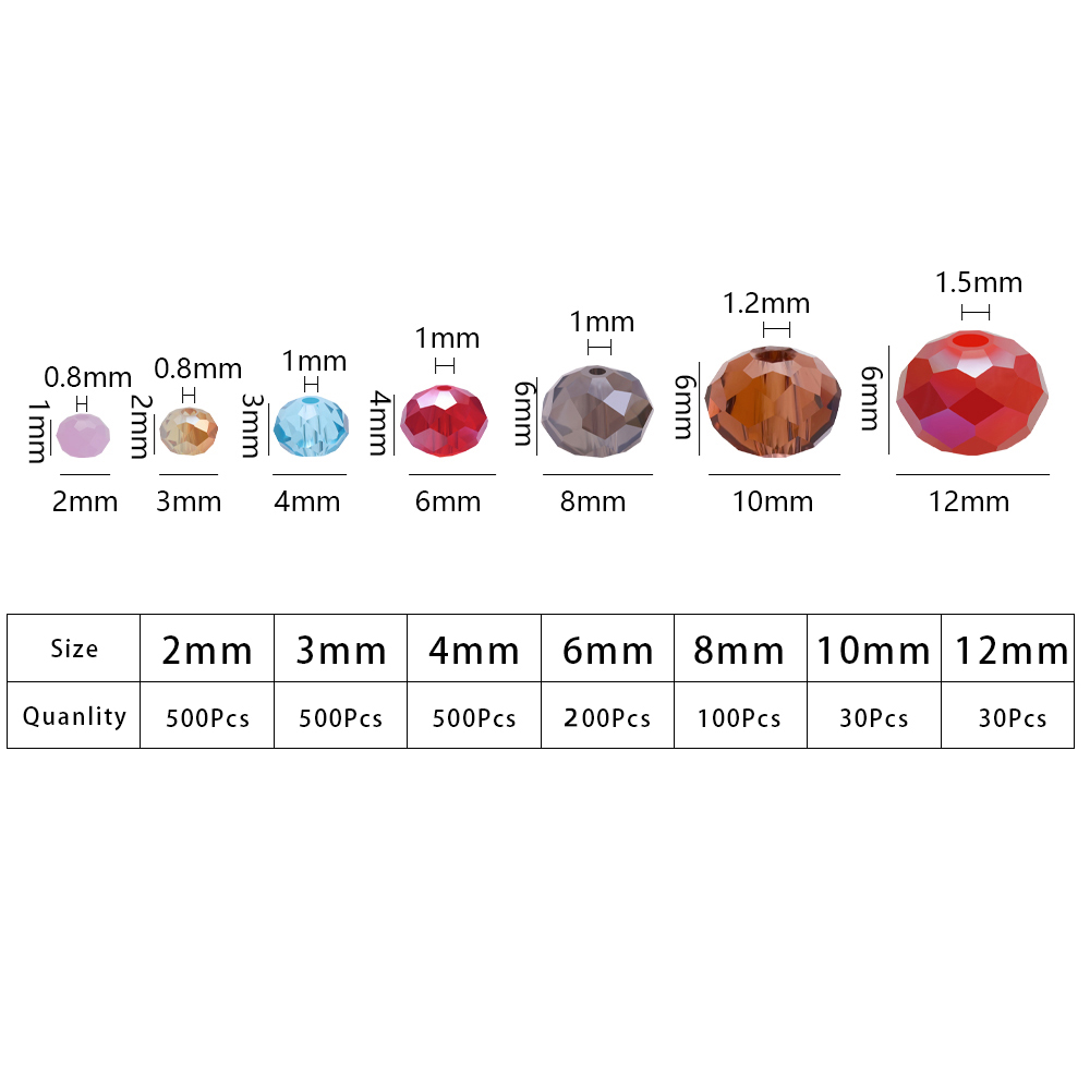 Rondelle de cristal facetado A - Glass Seed Beads 2Mm Jewelry Making reseña y precio