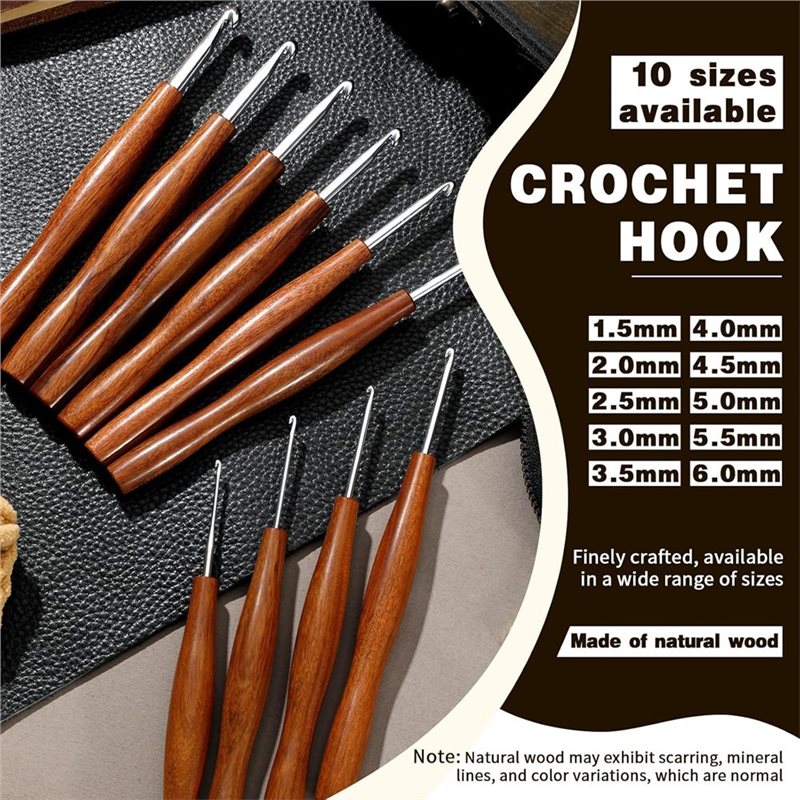 AS94-5: juego de 5 agujas de g - Wooden Crochet Hooks Ergonomic Handle reseña y precio