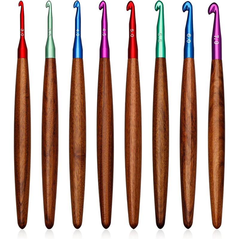AB34-Uzuelos de aluminio con m - Wooden Crochet Hooks Ergonomic Handle reseña y precio