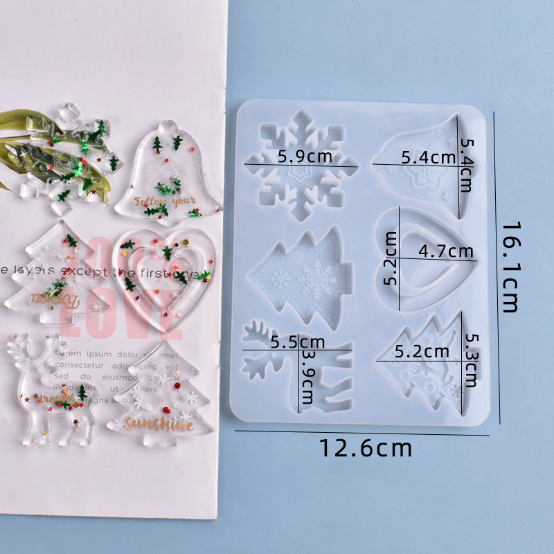Molde de Navidad DIY resina cr - Silicone Epoxy Resin Molds Set reseña y precio